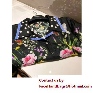 Dolce  &  Gabbana black FLOWERS printed SHIRT 2023